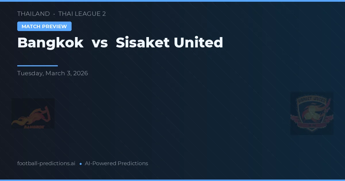 Bangkok vs Sisaket United — předpověď a náhled zápasu