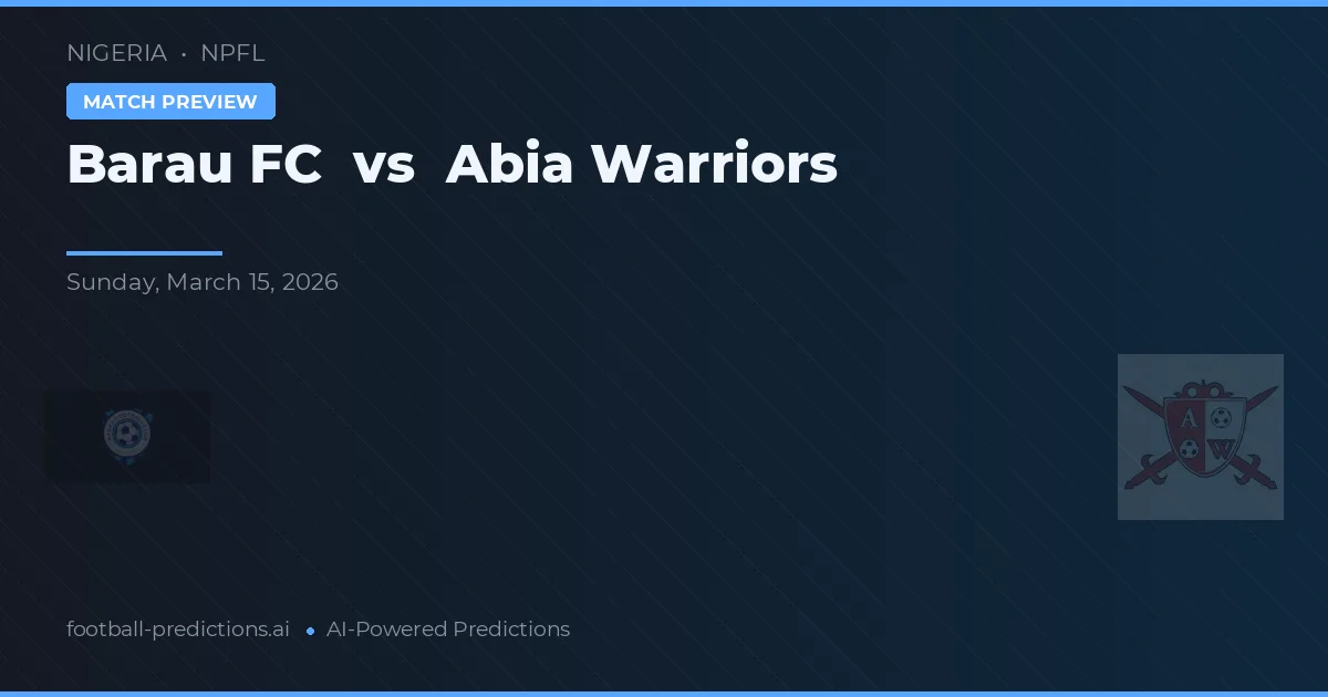 Barau FC vs Abia Warriors — předpověď a náhled zápasu