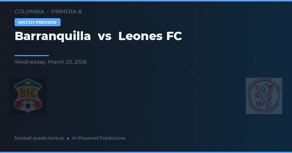 Barranquilla vs Leones FC — předpověď a náhled zápasu