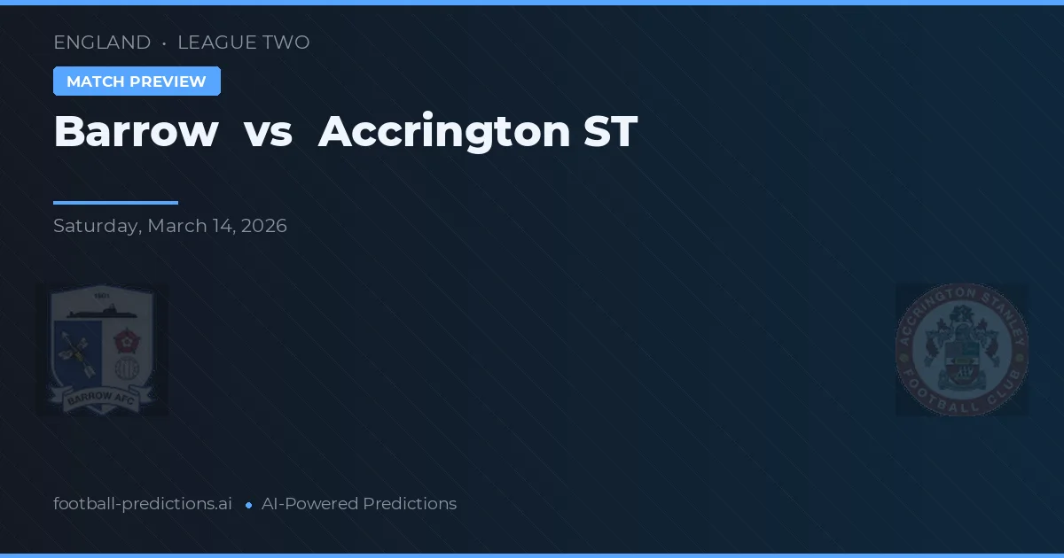 Barrow vs Accrington Stanley — předpověď a náhled zápasu