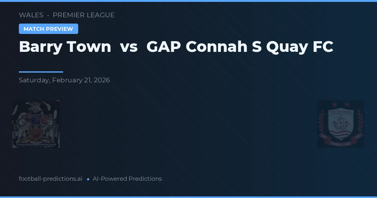 Barry Town vs GAP Connah's Quay FC — předpověď a náhled zápasu