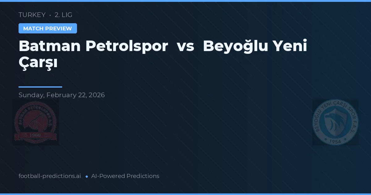 Batman Petrolspor vs Beyoğlu Yeni Čarşı — předpověď a náhled zápasu