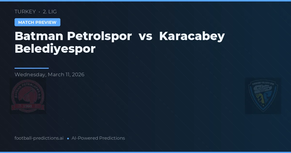 Batman Petrolspor vs Karacabey Belediyespor — předpověď a náhled zápasu