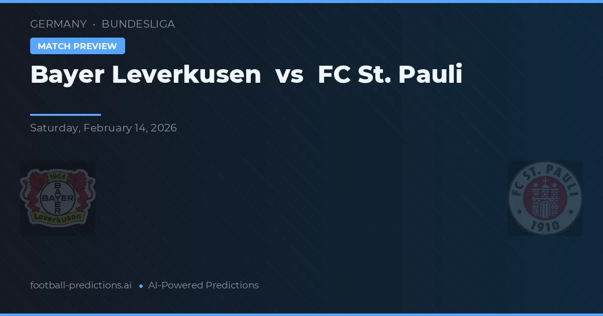 Bayer Leverkusen vs FC St. Pauli — předpověď a náhled zápasu