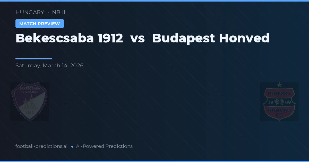 Békéscsaba 1912 vs Honvéd Budapešť — předpověď a náhled zápasu