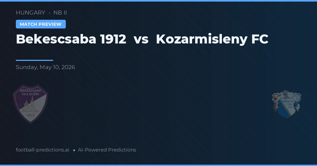 Békéscsaba 1912 vs Kozármisleny FC — předpověď a náhled zápasu