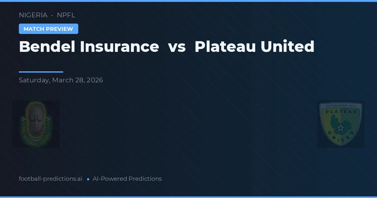 Bendel Insurance vs Plateau United — předpověď a náhled zápasu