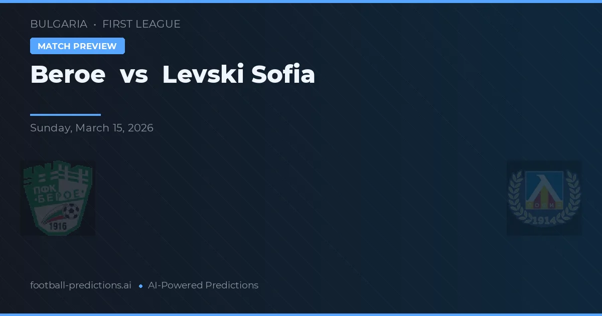 Beroe vs Levski Sofia — předpověď a náhled zápasu