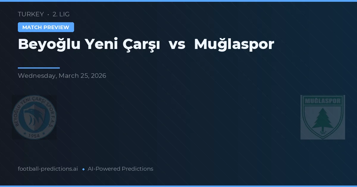 Beyoğlu Yeni Čarşı vs Muğlaspor — předpověď a náhled zápasu