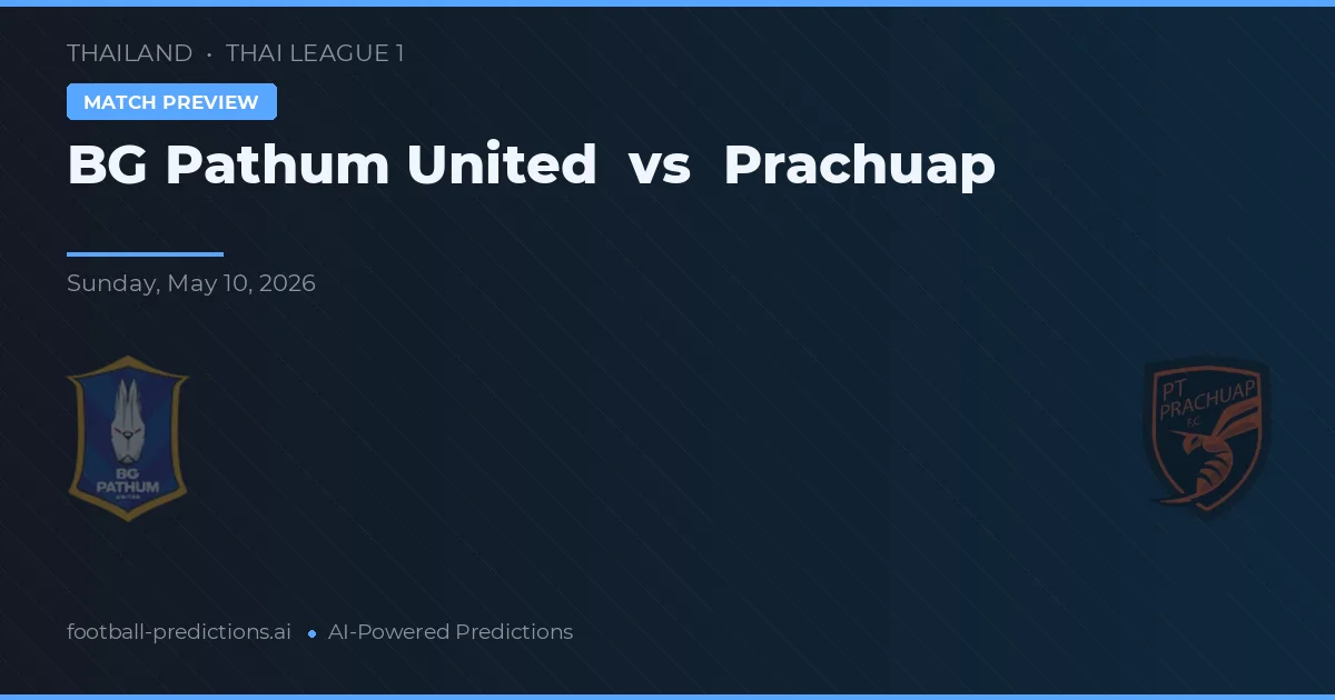 BG Pathum United vs Prachuap — předpověď a náhled zápasu