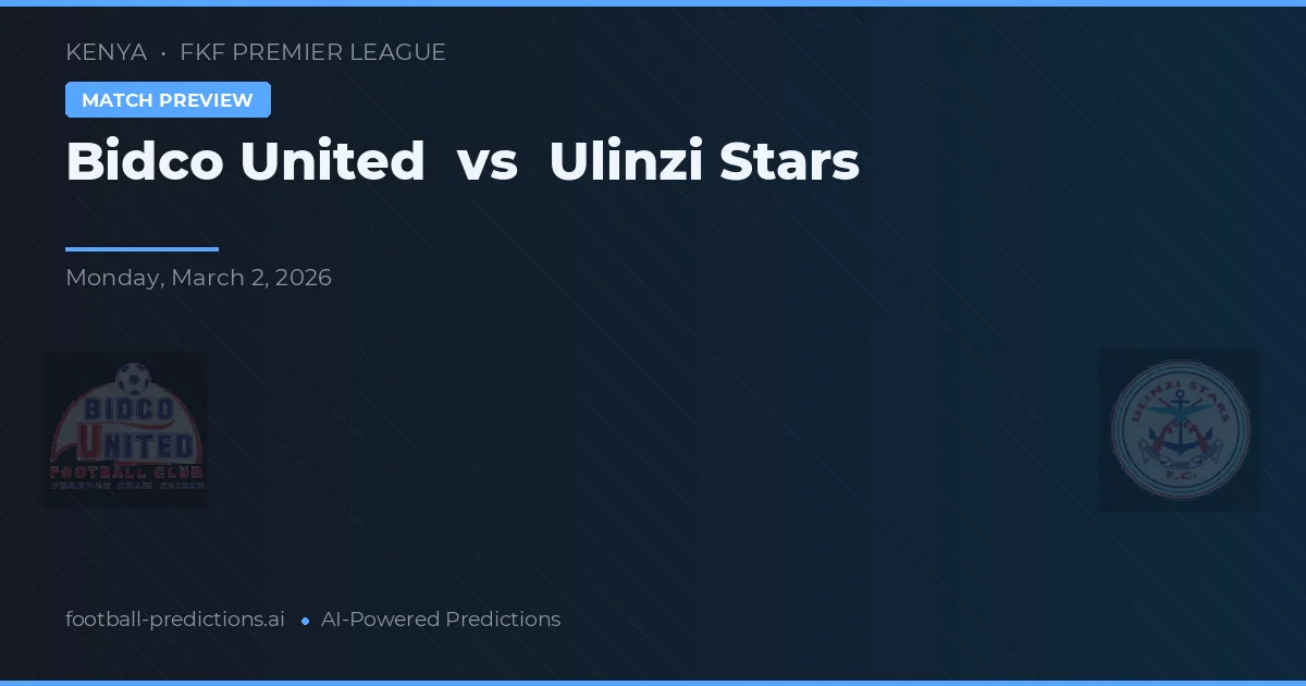 Bidco United vs Ulinzi Stars — předpověď a náhled zápasu