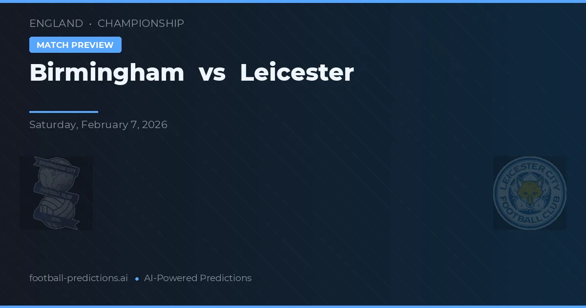 Birmingham vs Leicester — předpověď a náhled zápasu