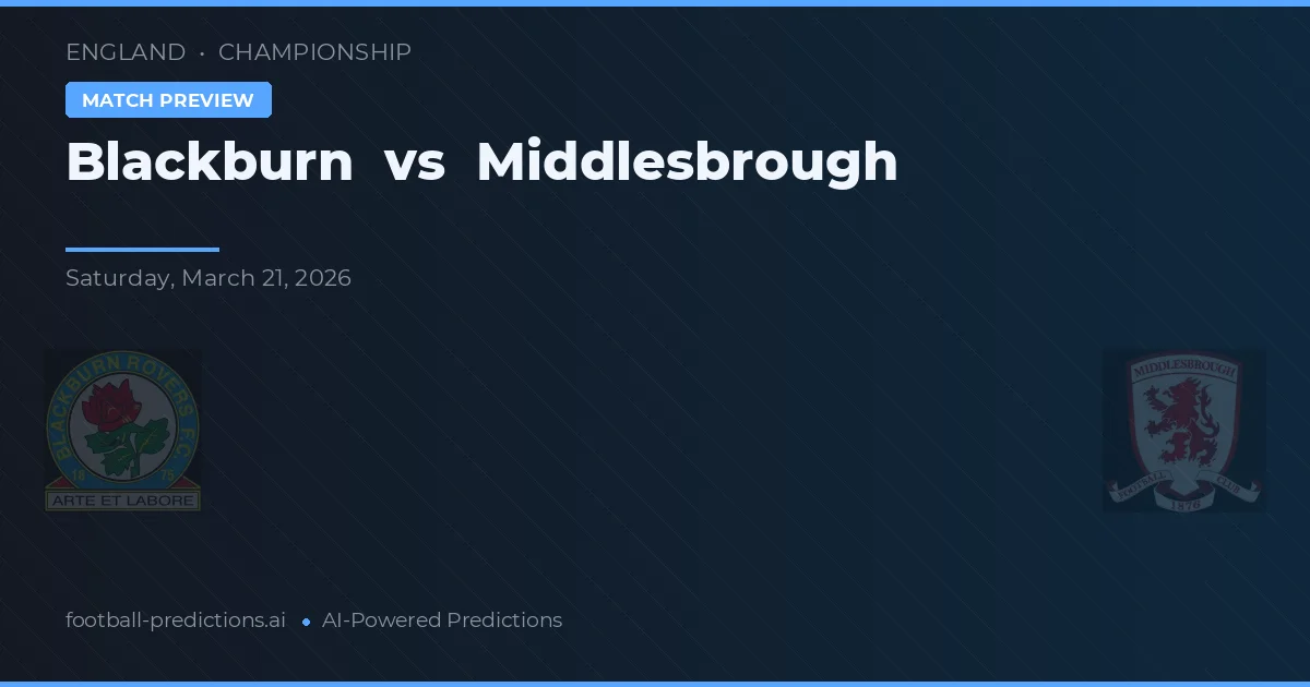Blackburn vs Middlesbrough — předpověď a náhled zápasu