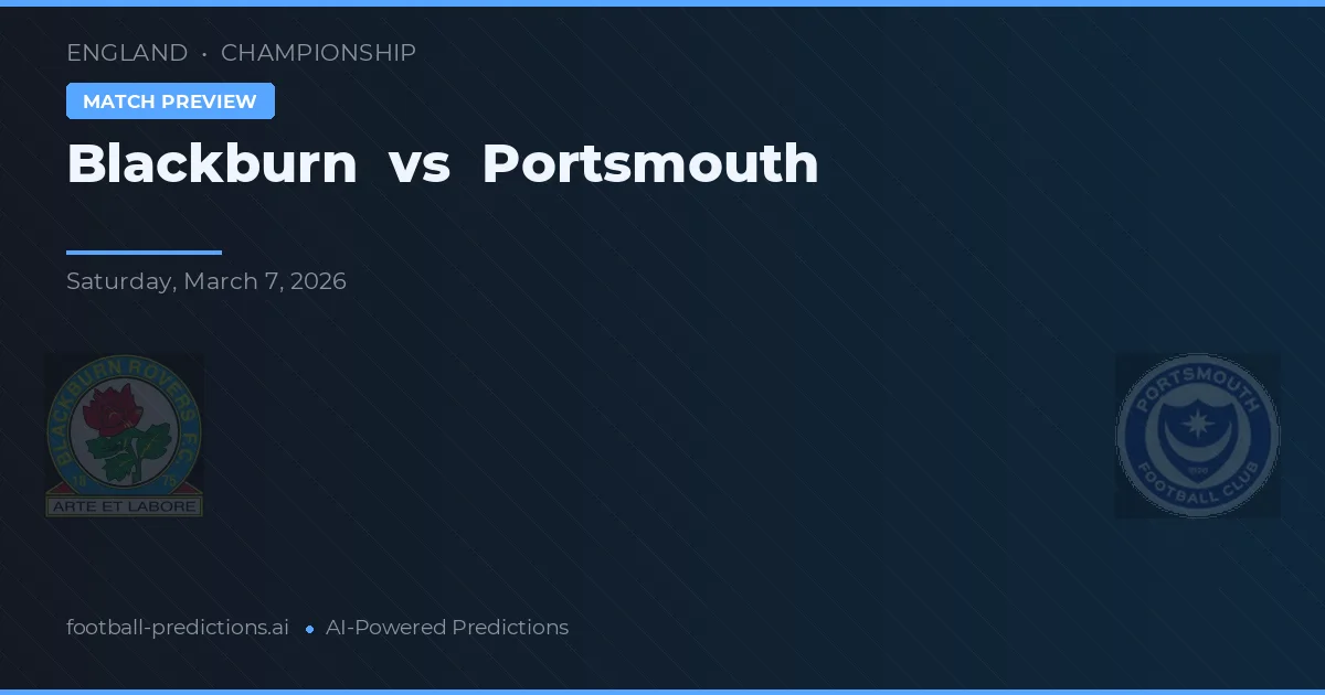 Blackburn vs Portsmouth — předpověď a náhled zápasu