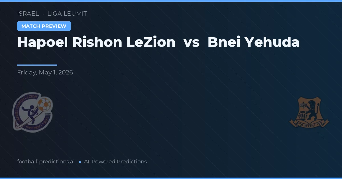 Hapoel Rishon LeZion vs Bnei Yehuda — předpověď a náhled zápasu