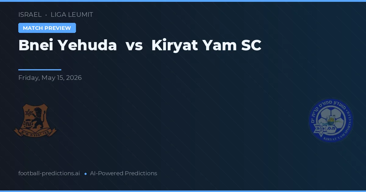 Bnei Yehuda vs Kiryat Yam SC — předpověď a náhled zápasu