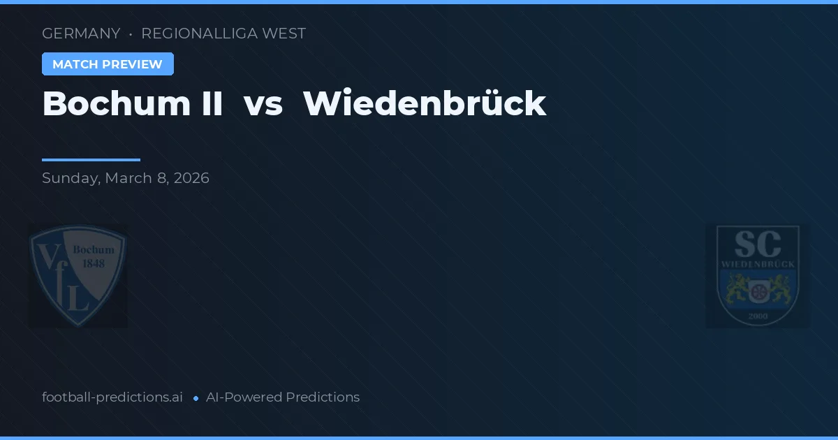 VfL Bochum II vs Wiedenbrück — předpověď a náhled zápasu
