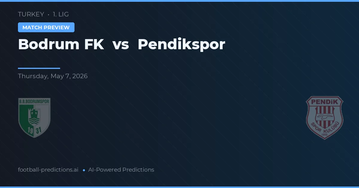 Bodrum FK vs Pendikspor — předpověď a náhled zápasu