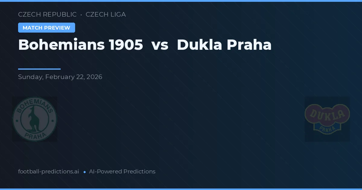 Bohemians 1905 vs Dukla Praha — předpověď a náhled zápasu