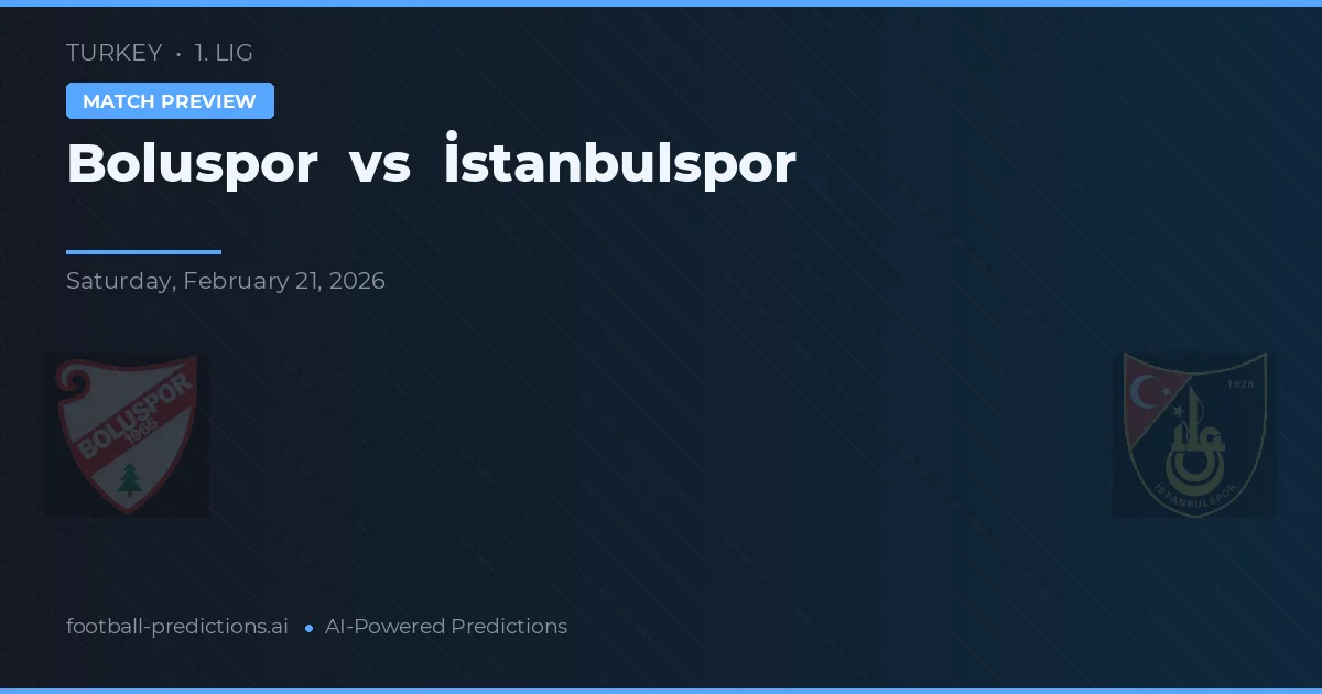 Boluspor vs Istanbulspor — předpověď a náhled zápasu