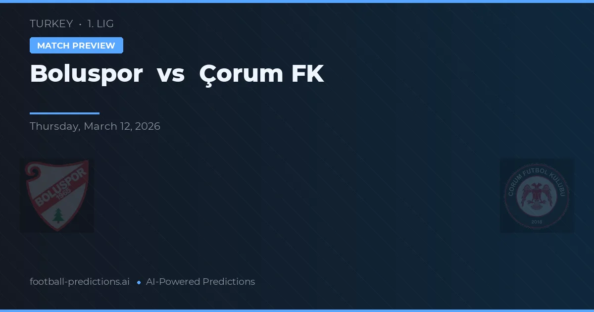 Boluspor vs Çorum FK — předpověď a náhled zápasu