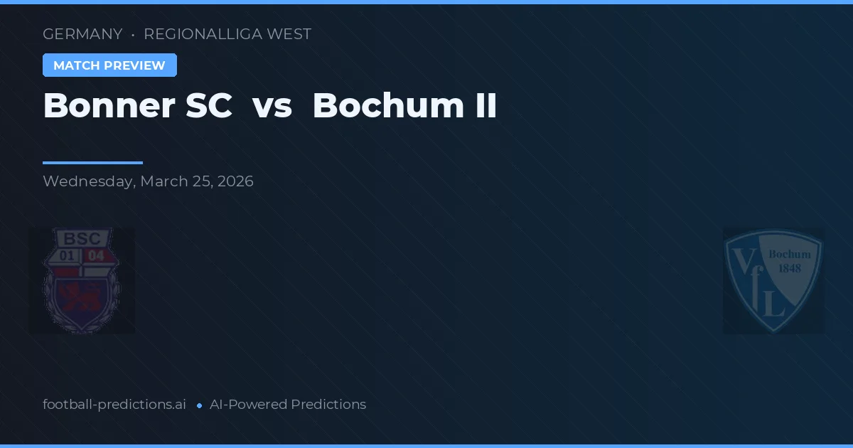 Bonner SC vs VfL Bochum II — předpověď a náhled zápasu