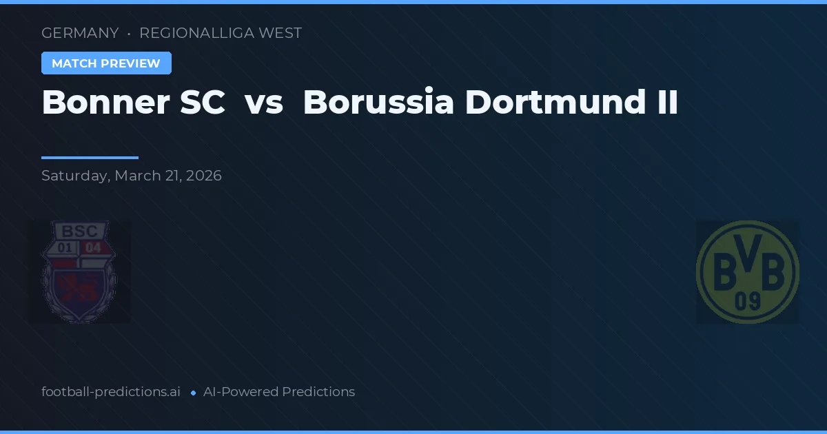 Bonner SC vs Borussia Dortmund II — předpověď a náhled zápasu