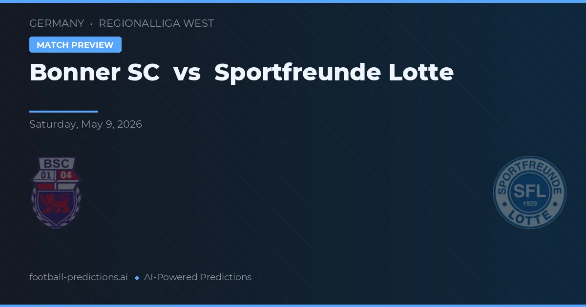 Bonner SC vs Sportfreunde Lotte — předpověď a náhled zápasu