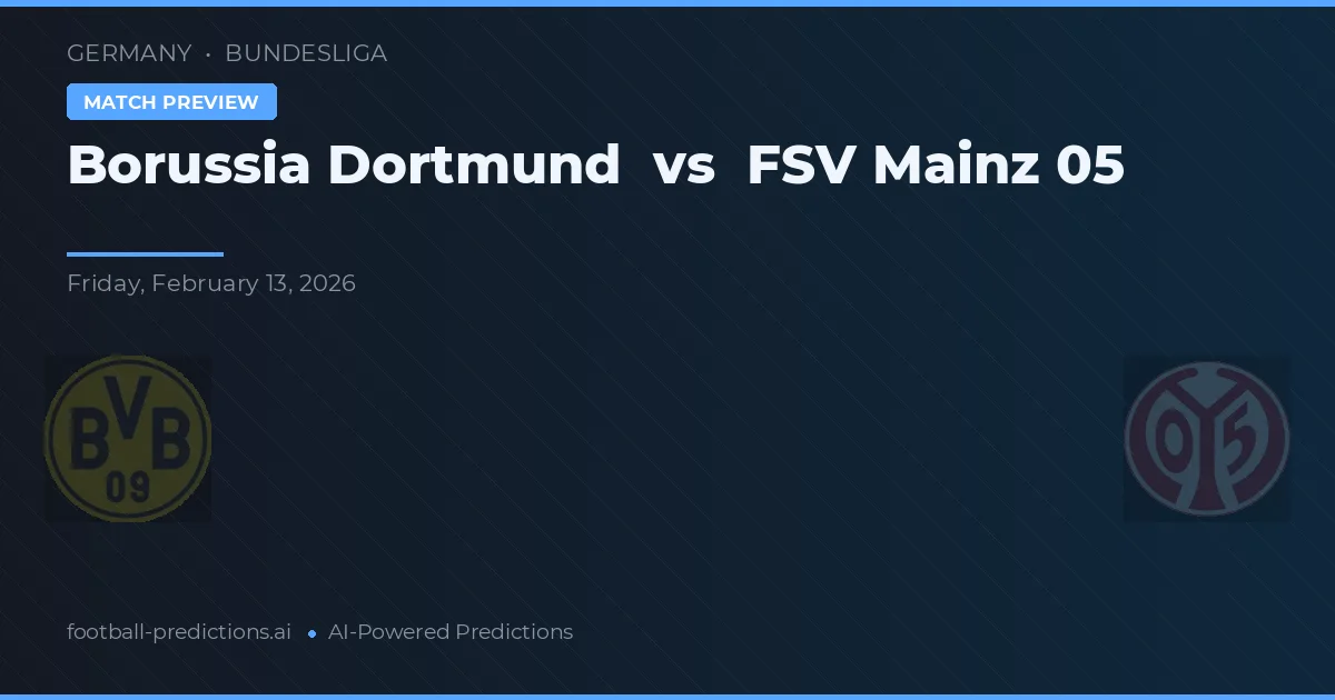 Borussia Dortmund vs FSV Mainz 05 — předpověď a náhled zápasu