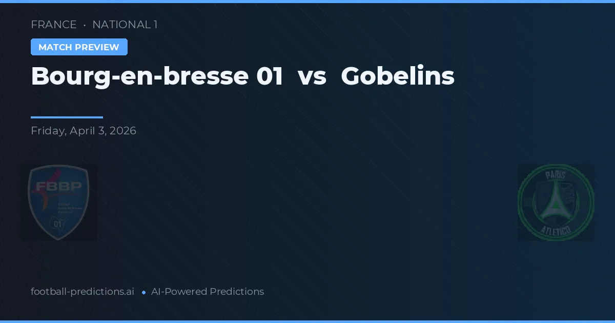 Bourg-en-Bresse 01 vs Gobelins — předpověď a náhled zápasu