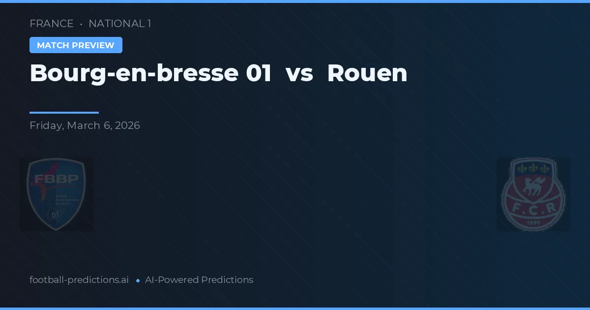 Bourg-en-Bresse 01 vs Rouen — předpověď a náhled zápasu