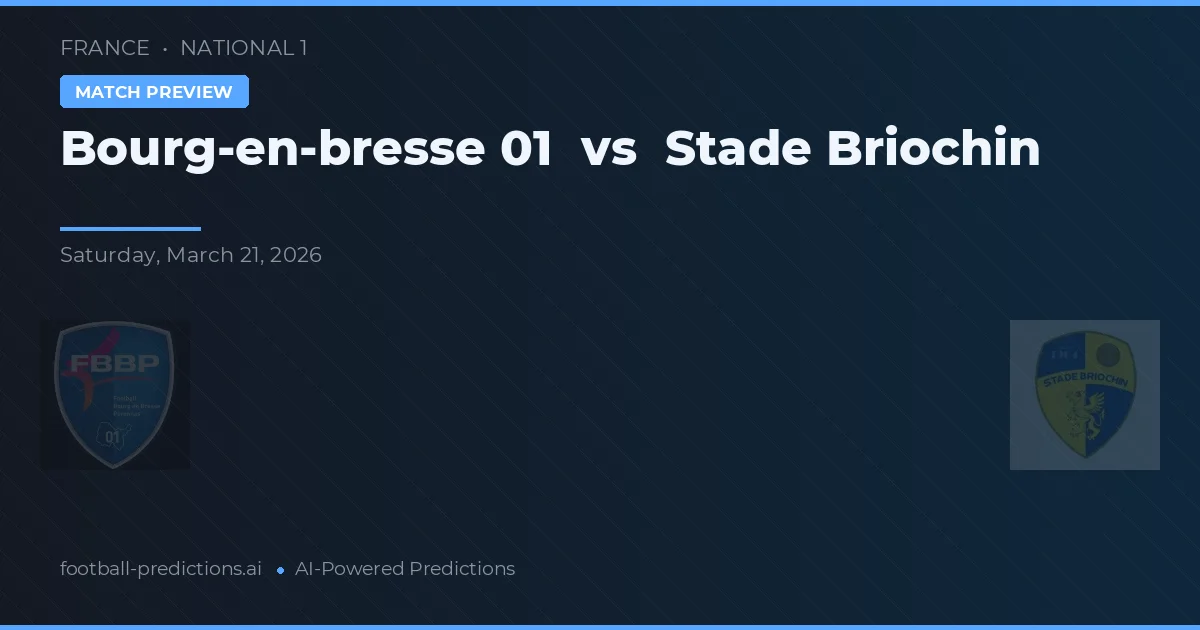 Bourg-en-Bresse 01 vs Stade Briochin — předpověď a náhled zápasu