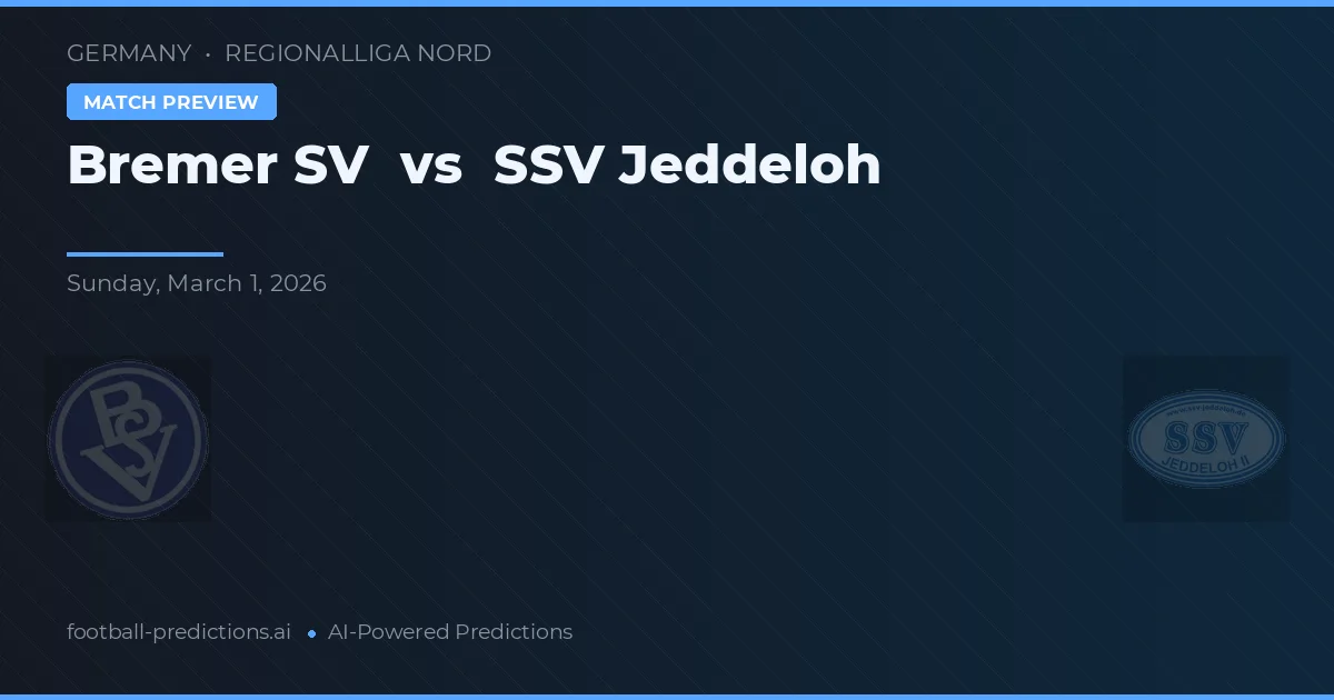 Bremer SV vs SSV Jeddeloh — předpověď a náhled zápasu