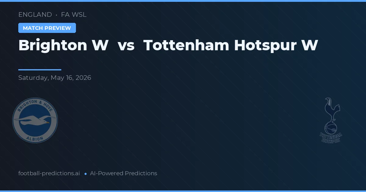 Brighton W vs Tottenham Hotspur W — předpověď a náhled zápasu