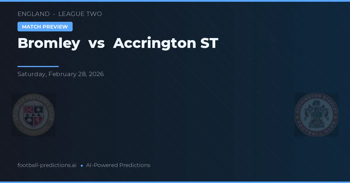 Bromley vs Accrington Stanley — předpověď a náhled zápasu