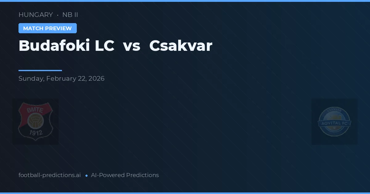 Budafoki LC vs Csákvár — předpověď a náhled zápasu