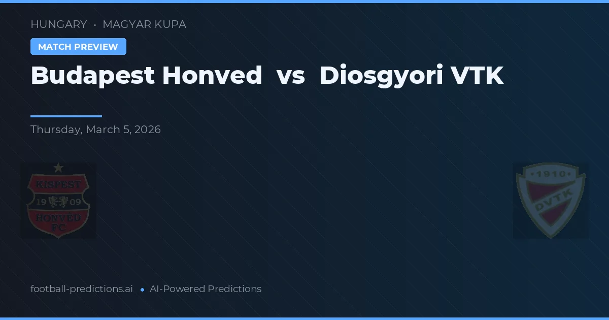 Honvéd Budapešť vs Diosgyőri VTK — předpověď a náhled zápasu
