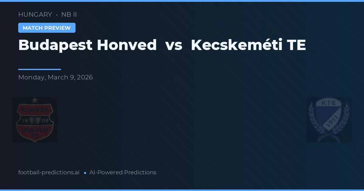 Honvéd Budapešť vs Kecskeméti TE — předpověď a náhled zápasu