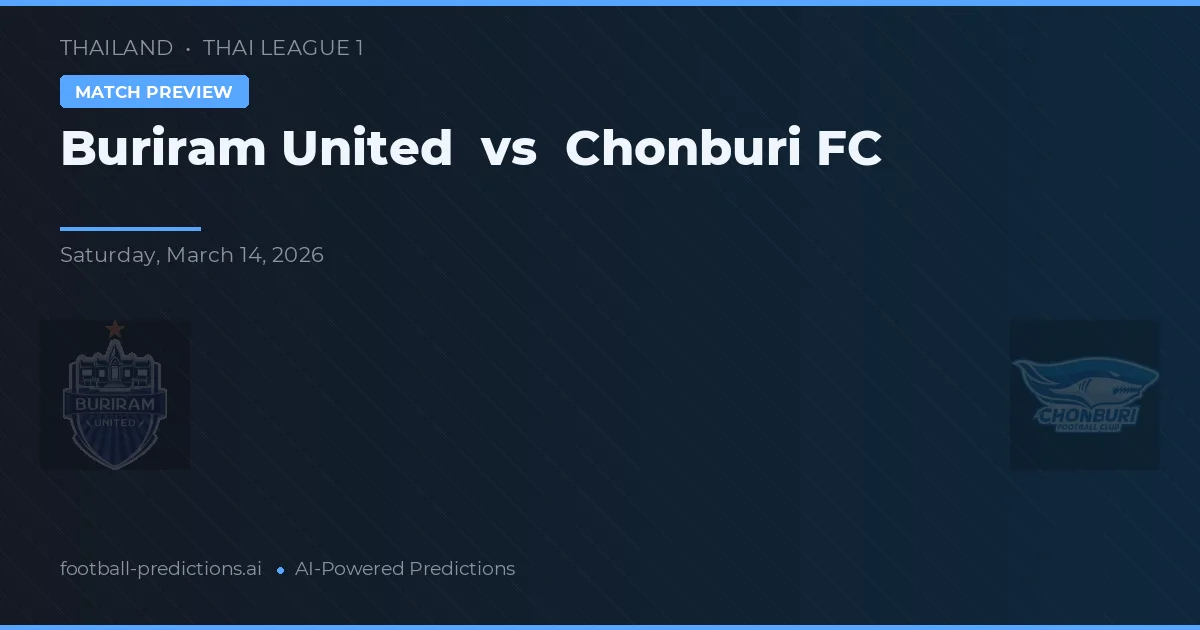 Buriram United vs Chonburi FC — předpověď a náhled zápasu