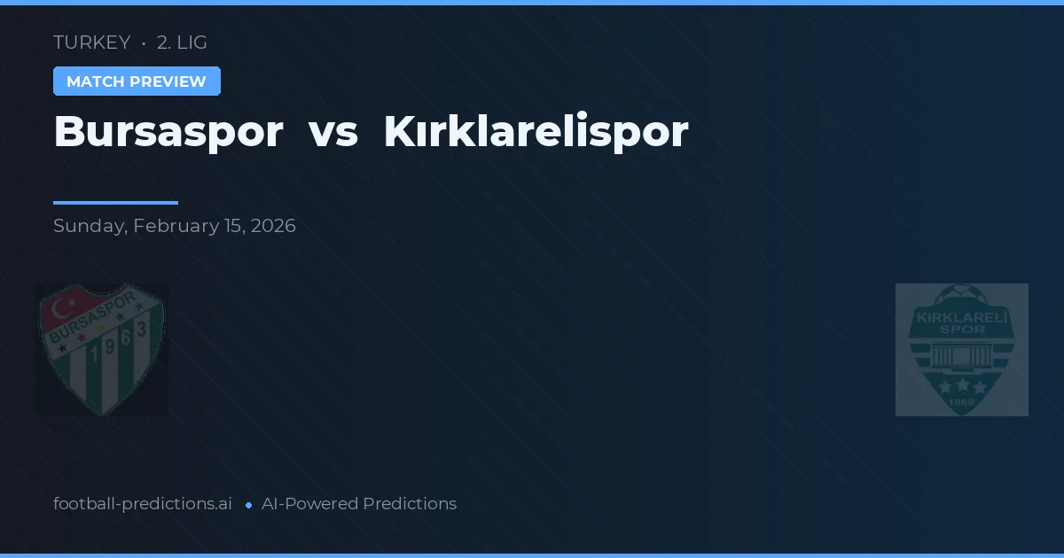 Bursaspor vs Kırklarelispor — předpověď a náhled zápasu