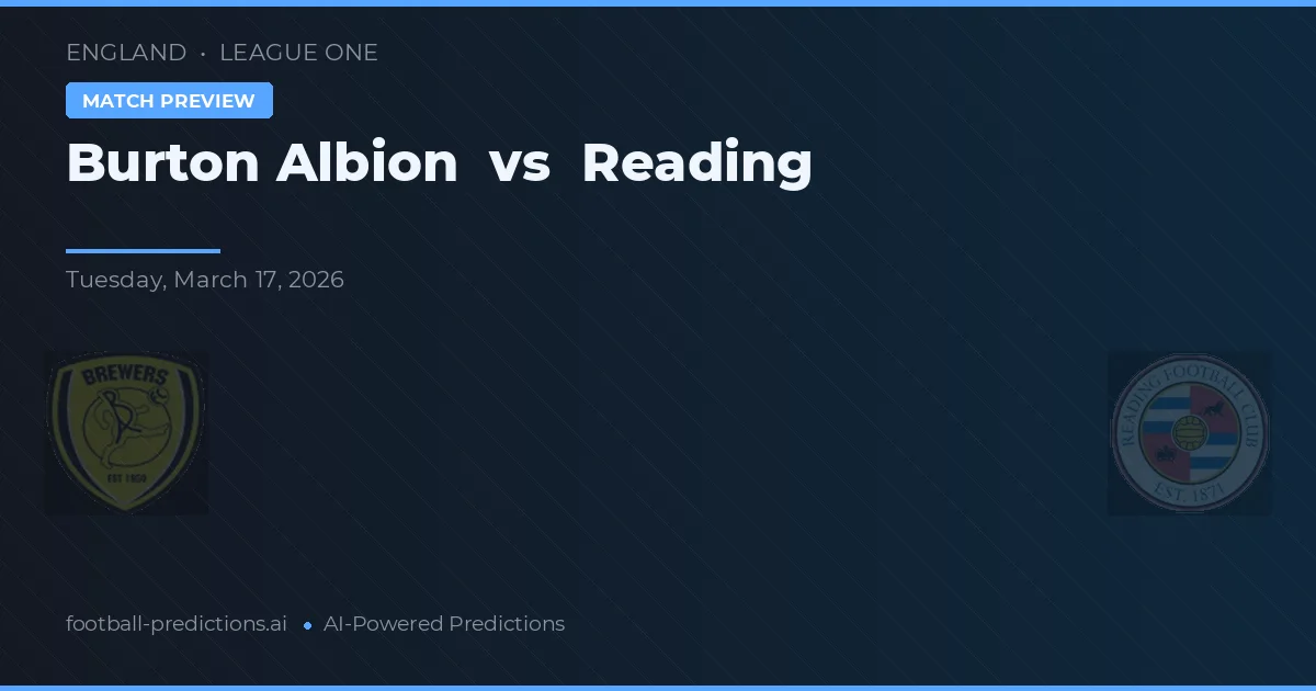 Burton Albion vs Reading — předpověď a náhled zápasu
