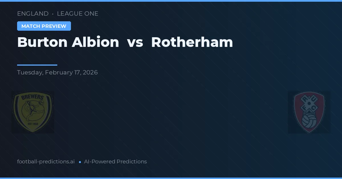 Burton Albion vs Rotherham — předpověď a náhled zápasu