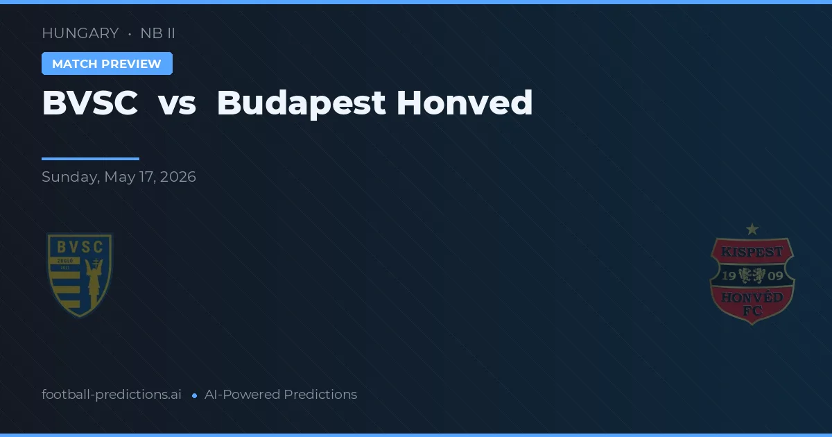 BVSC vs Honvéd Budapešť — předpověď a náhled zápasu