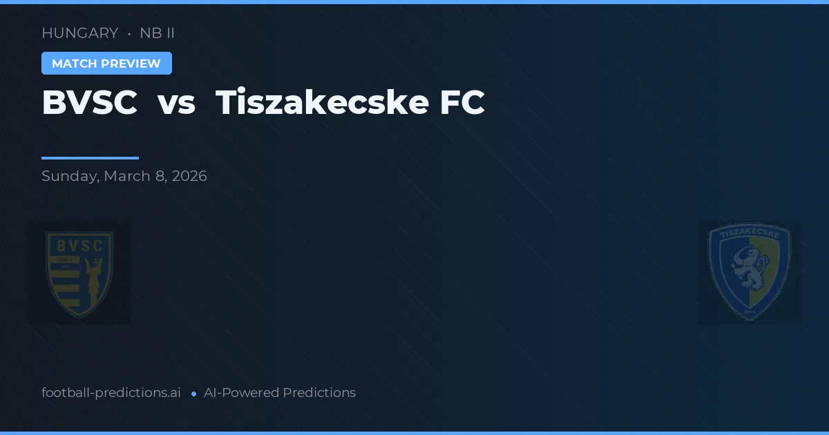 BVSC vs Tiszakecske FC — předpověď a náhled zápasu