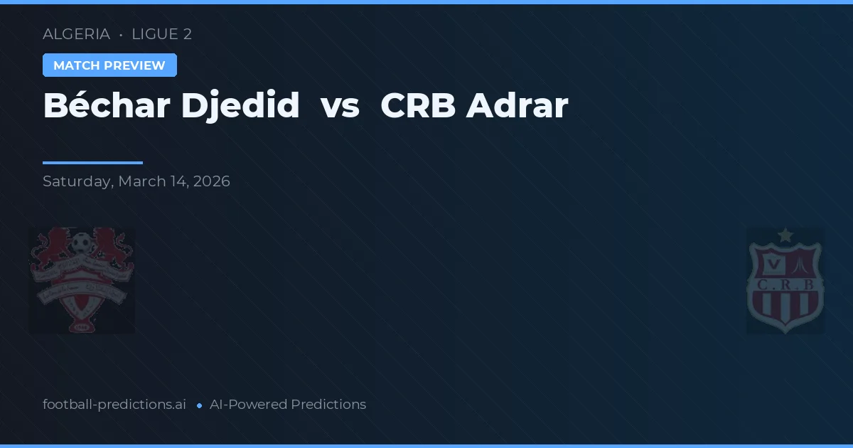Béchar Djedid vs CRB Adrar — předpověď a náhled zápasu