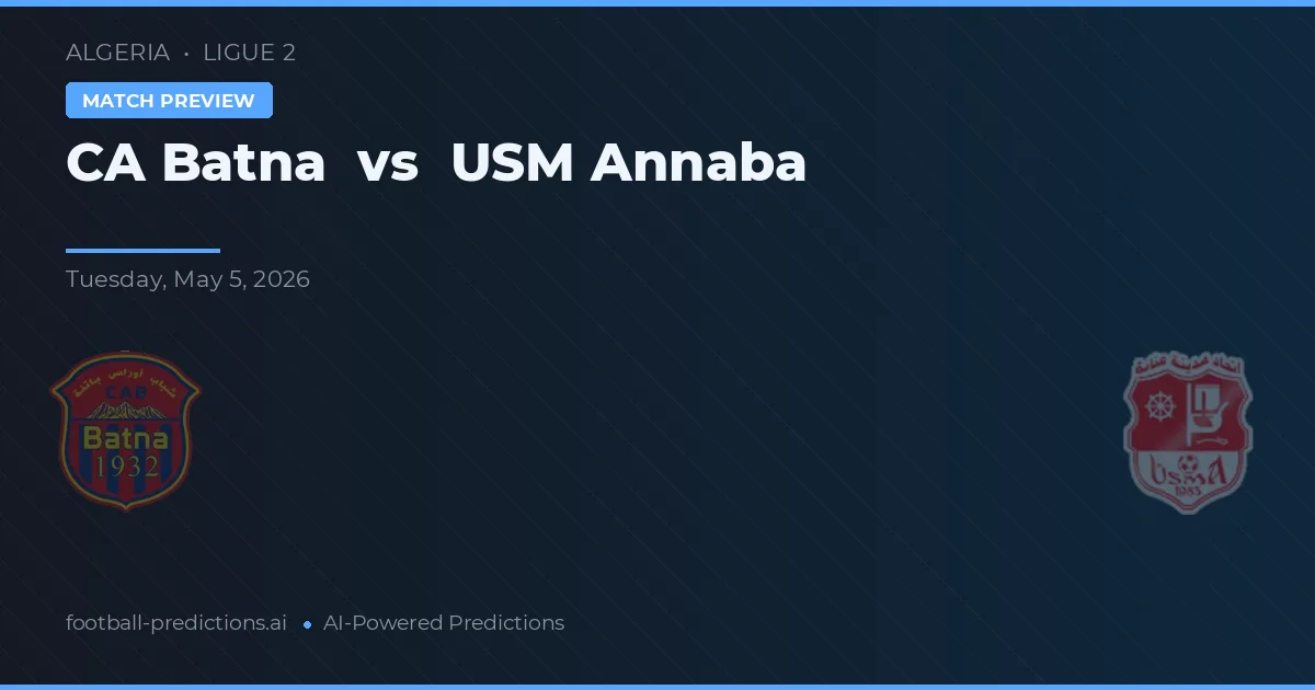 CA Batna vs USM Annaba — předpověď a náhled zápasu