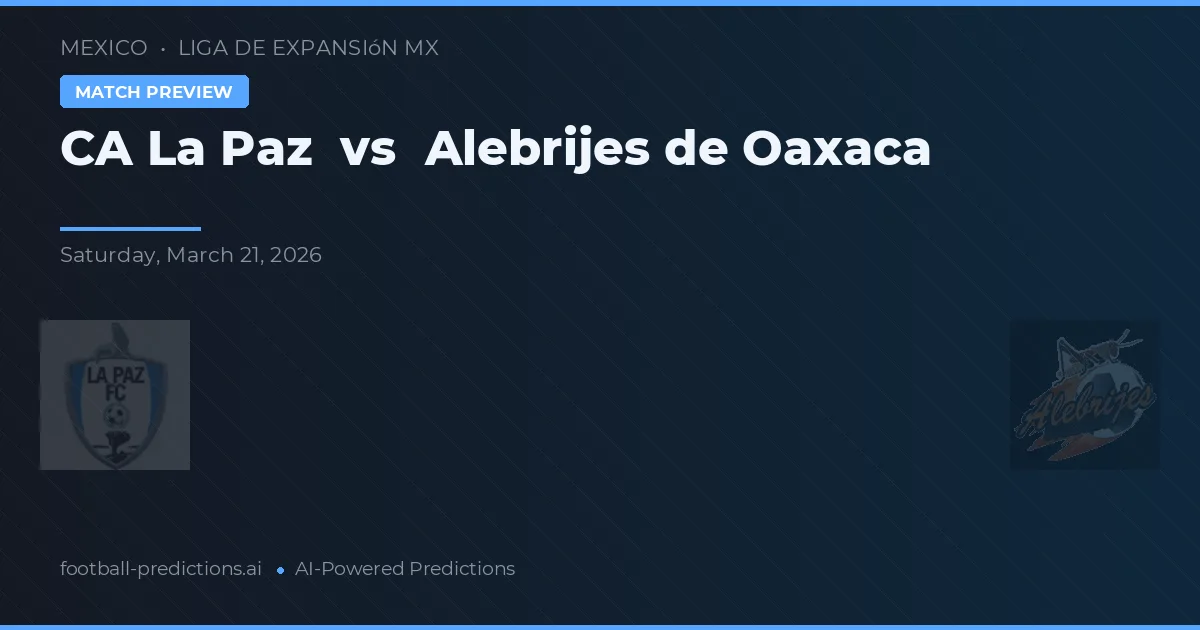 CA La Paz vs Alebrijes de Oaxaca — předpověď a náhled zápasu