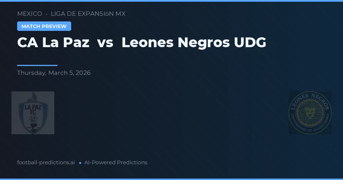 CA La Paz vs Leones Negros UDG — předpověď a náhled zápasu