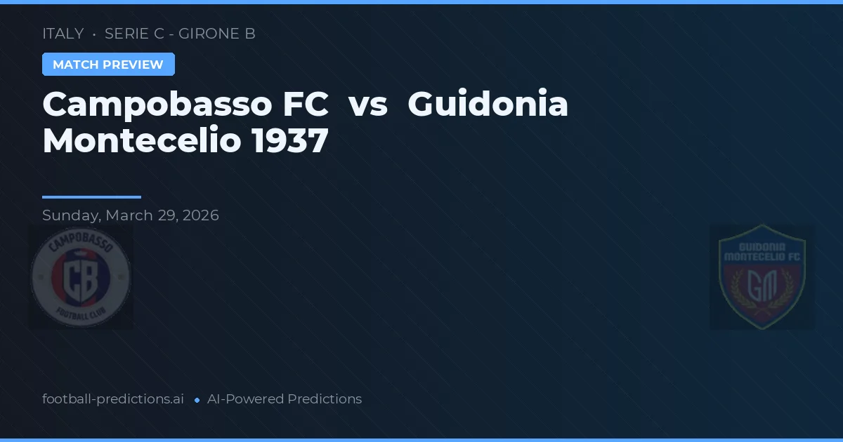 Campobasso FC vs Guidonia Montecelio 1937 — předpověď a náhled zápasu