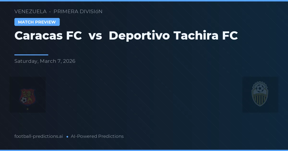 Caracas FC vs Deportivo Táchira — předpověď a náhled zápasu